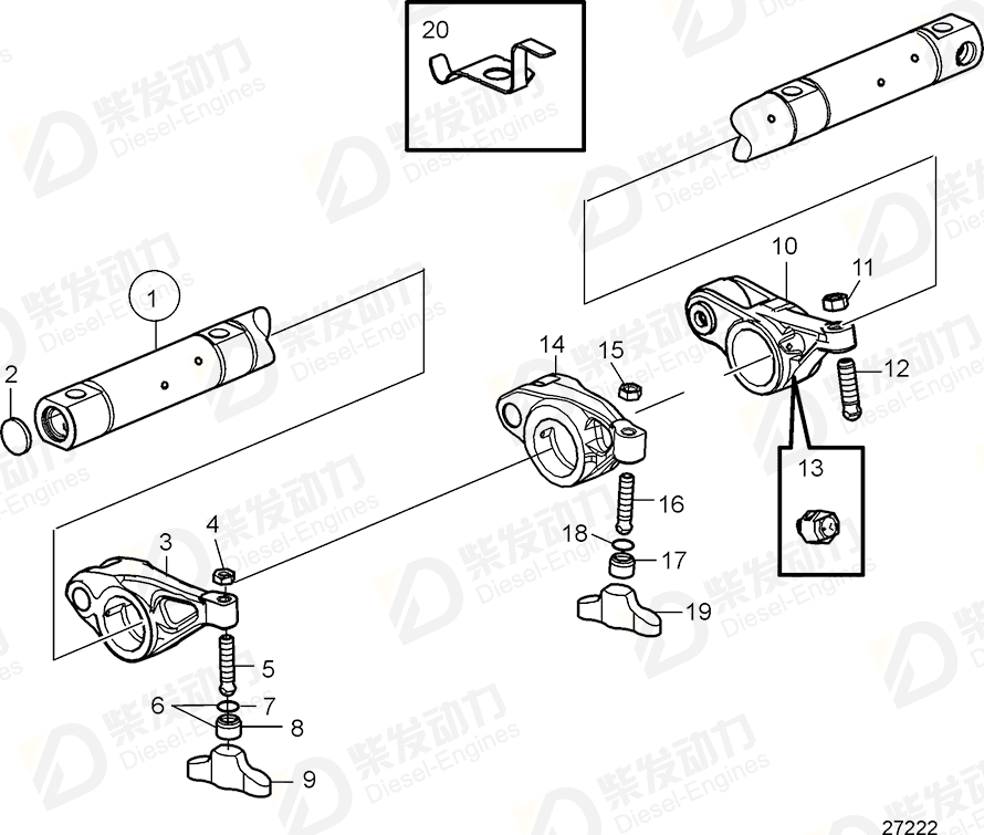 VOLVO Rocker arm 21835032 Drawing VOLVO Rocker arm 21835032 Drawing